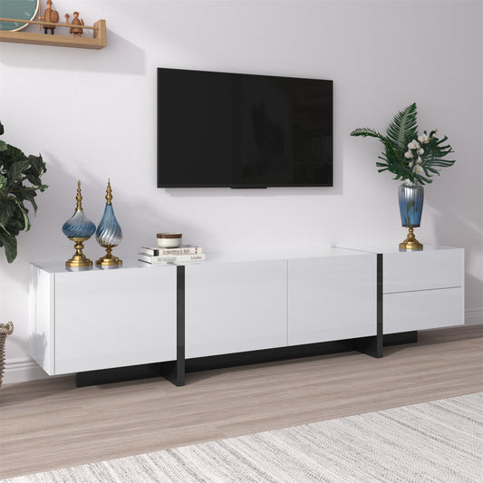 Modern TV Unit Cabinet TV Stand with Storage for Living Room High Gloss Front