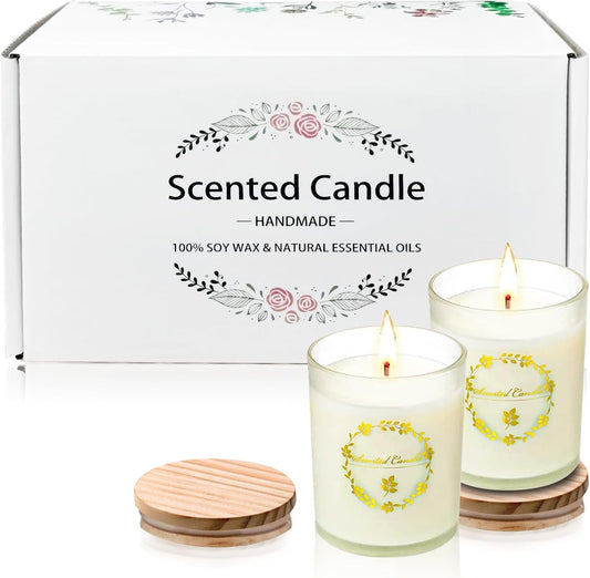 Scented Soy Aromatherapy Candles Gifts for Women, 2×5.3Oz Long Lasting Candles, Premium Body Relax & Stress Relief Candles,Ideal Gifts for Birthday, Christmas, Thanksgiving, Mother'S Day