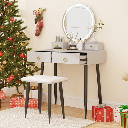 Makeup Vanity Desk with Lighted Mirror for Bedroom