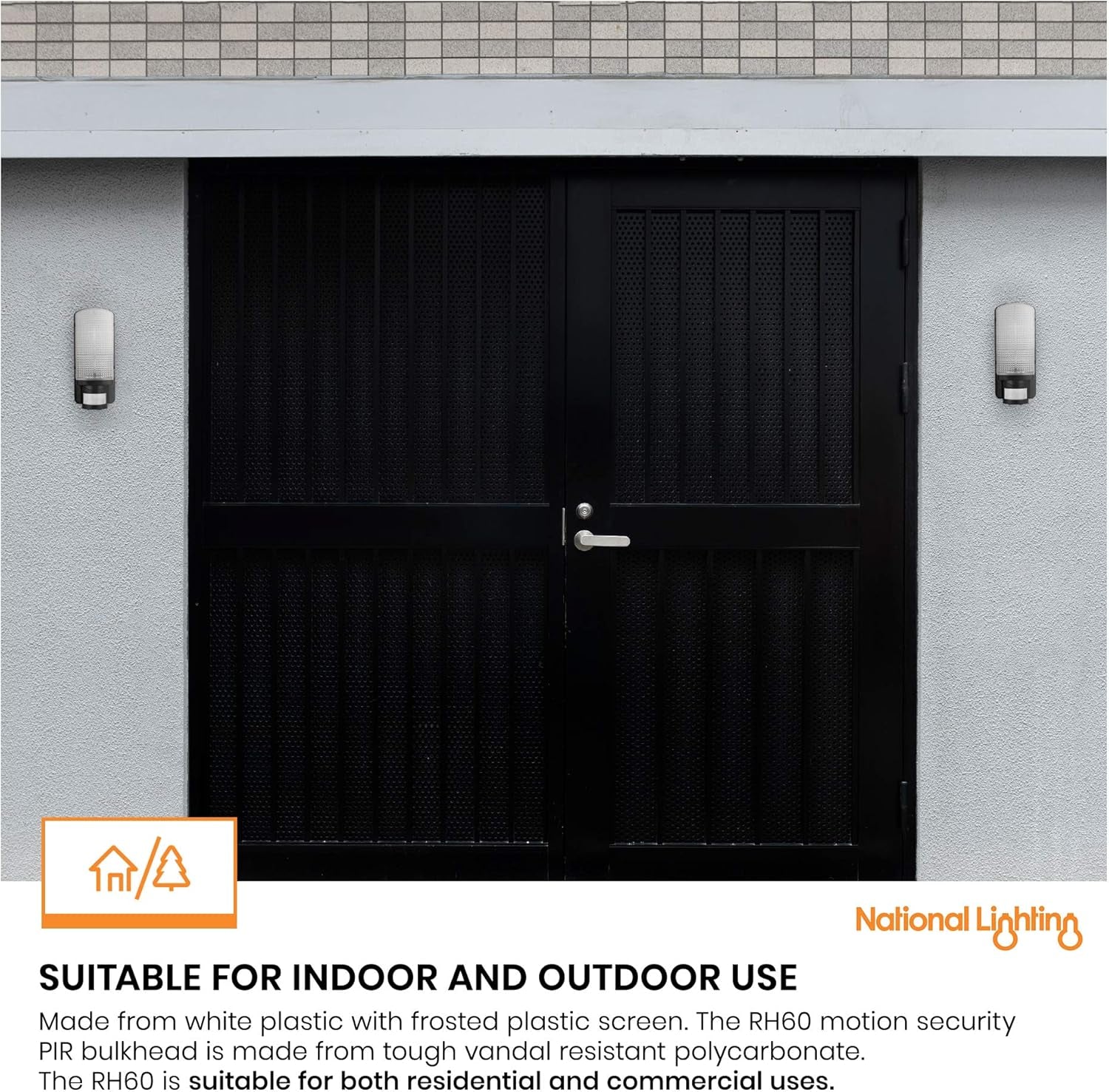 Motion Outdoor Lights Mains Powered - PIR Lights Outdoor - Bulkhead Wall Lights