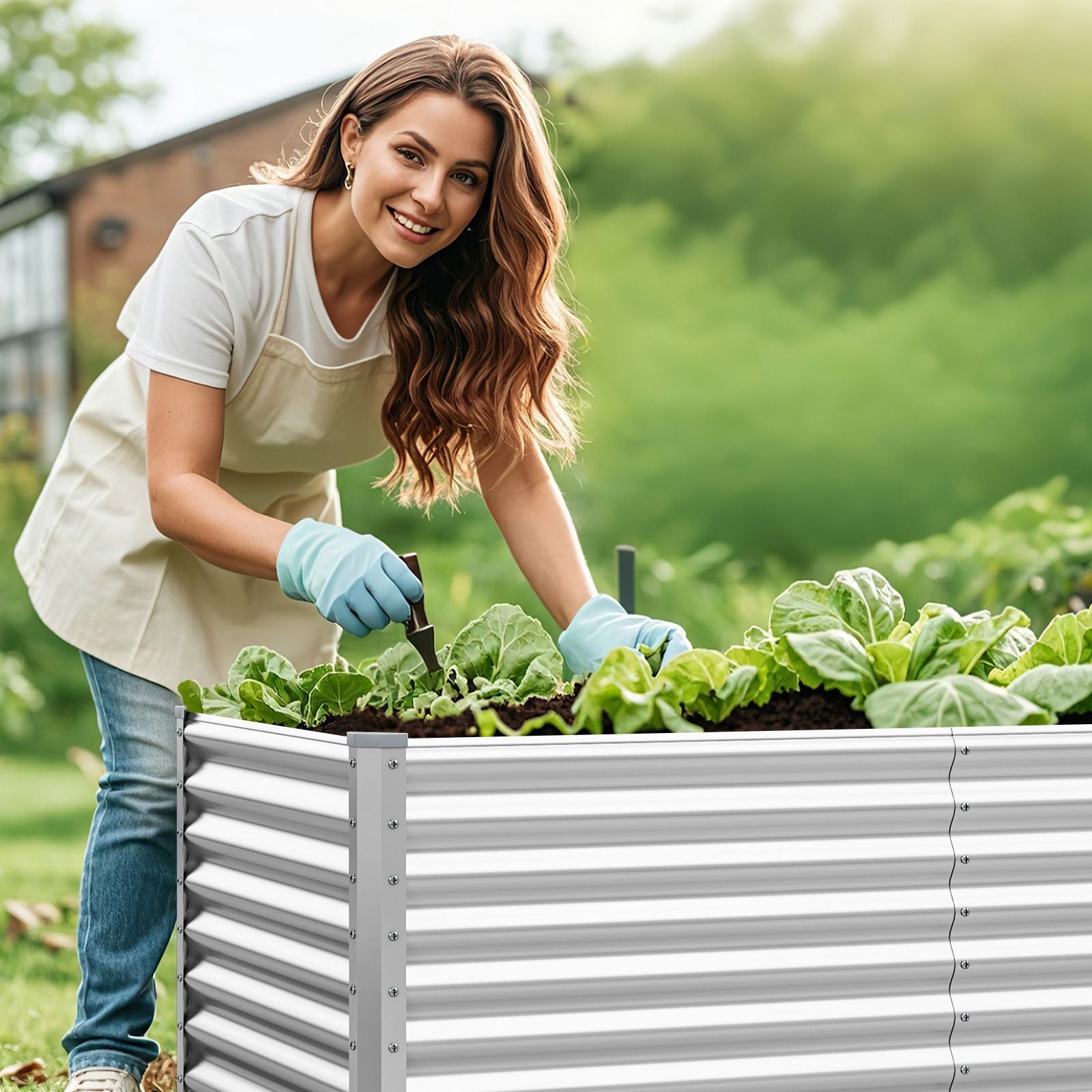 60 Cm Raised Garden Bed Elevated Garden Planter with Open Bottom Design