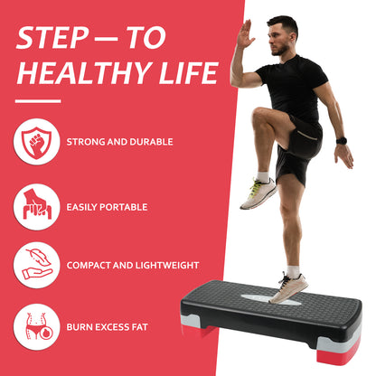 Aerobic Stepper Yoga Step Board Gym Fitness Exercise Cardio Adjustable Blocks