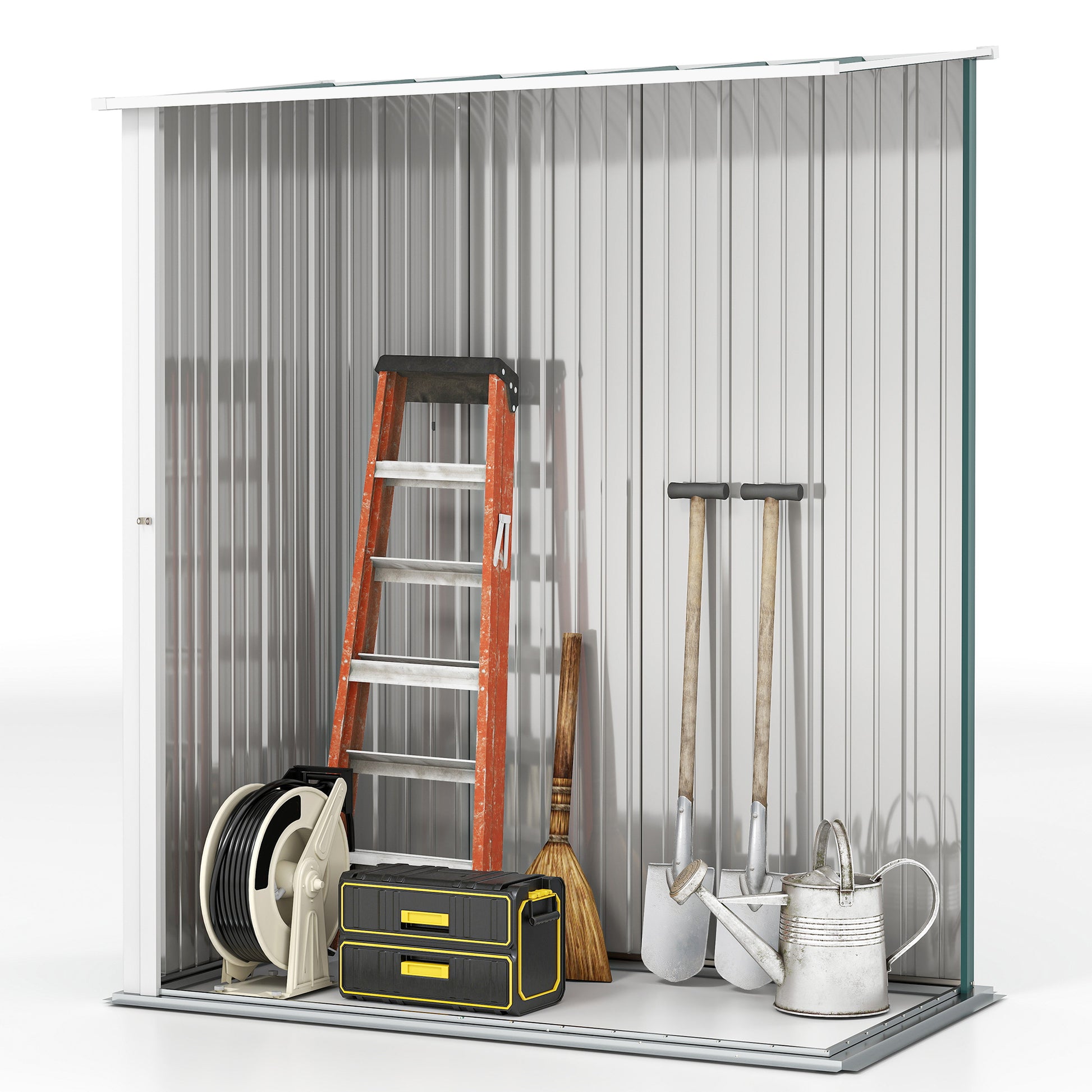 Outdoor Storage Shed Steel Garden Shed W/ Lockable Door for Garden