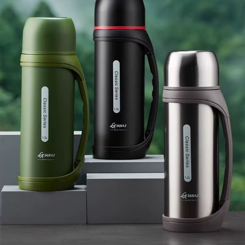 1.2L Large Capacity Kettle Outdoor Camping Thermos Outdoor Travel Coffee Thermos Portable Vacuum Cup