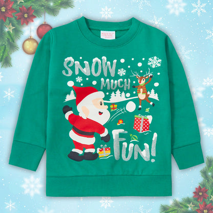 Childrens Kids Boys Girls Christmas Xmas Jumper Sweatshirt Sweater Glitter Warm