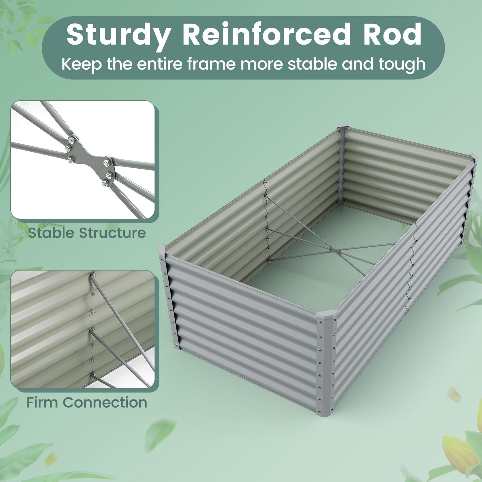 60 Cm Raised Garden Bed Elevated Garden Planter with Open Bottom Design