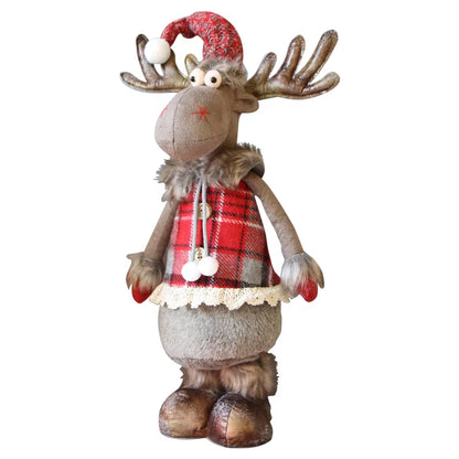 Christmas Elk Doll Figurine Ornaments Christmas Gift for Kid Christmas Decorations for Home Reindeer Christmas Gift Navidad 2021