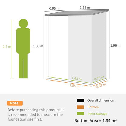 Outdoor Storage Shed Steel Garden Shed W/ Lockable Door for Garden