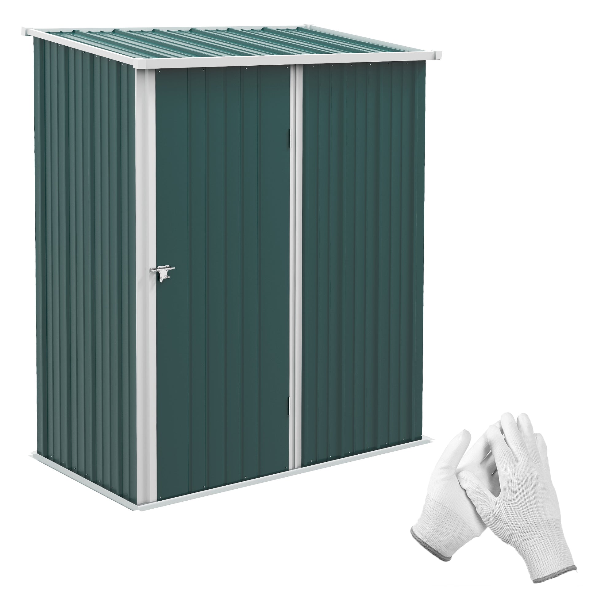 Outdoor Storage Shed Steel Garden Shed W/ Lockable Door for Garden