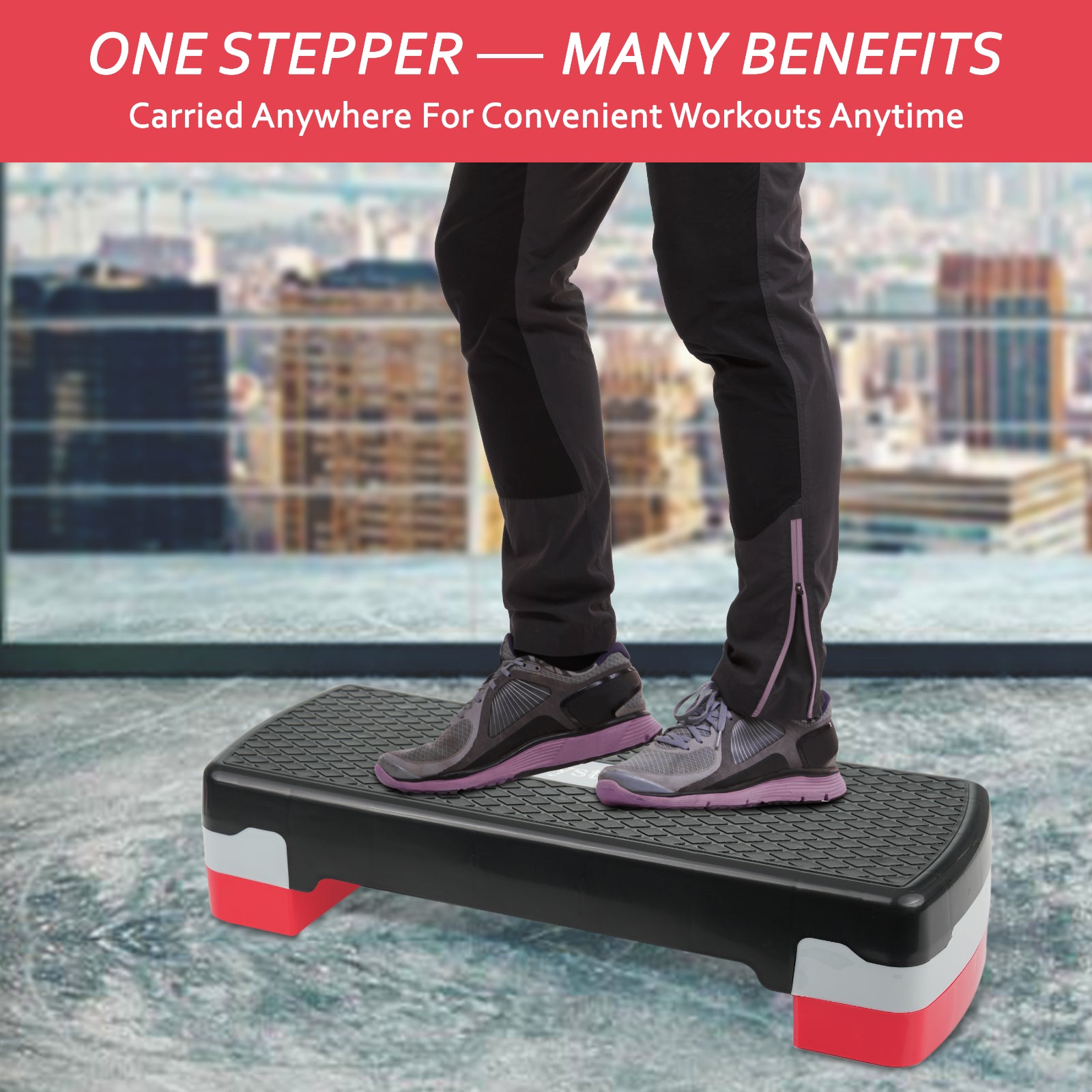 Aerobic Stepper Yoga Step Board Gym Fitness Exercise Cardio Adjustable Blocks