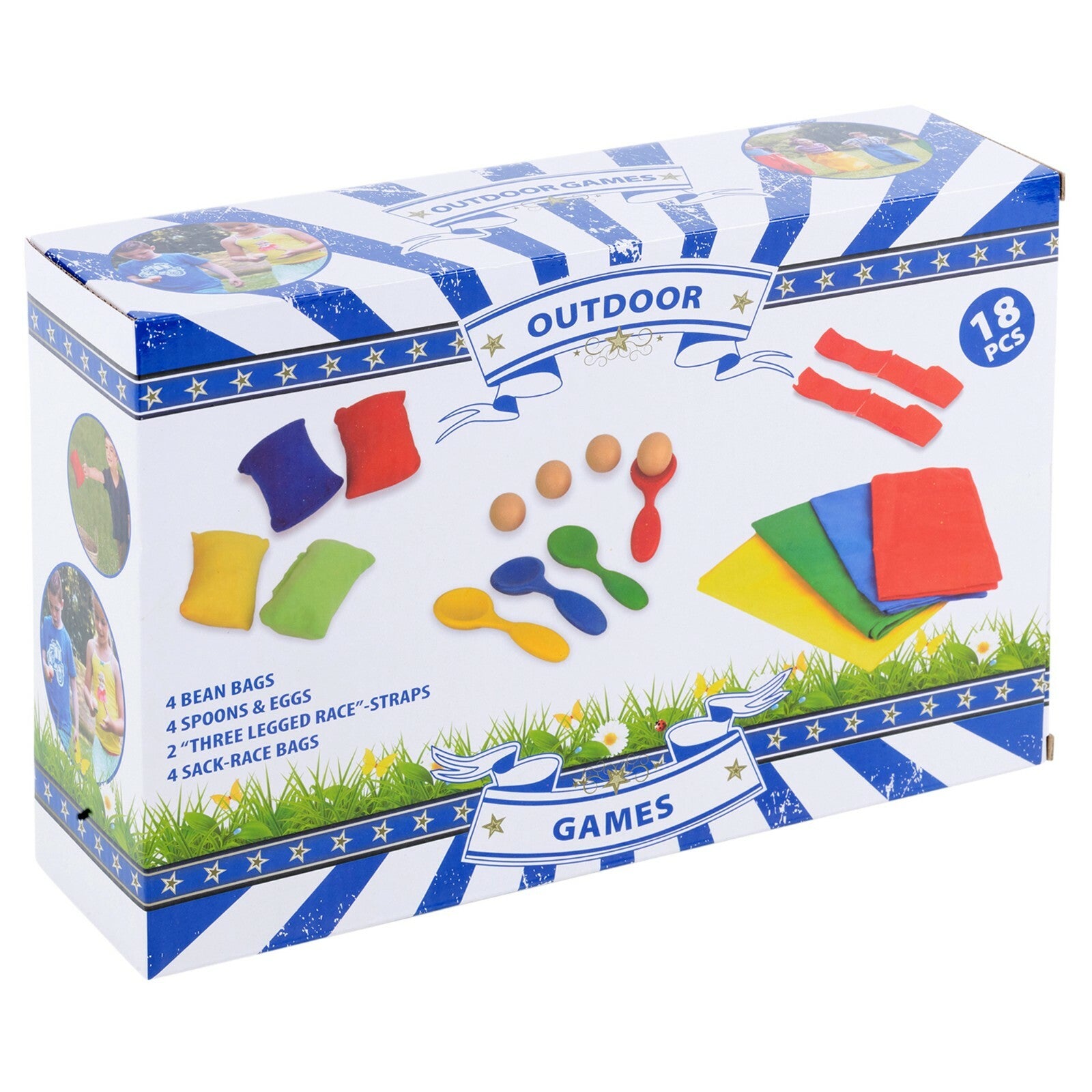 18 PCS Classic Large Garden Games Outdoor Summer Beach BBQ Party Kids Fun Sport