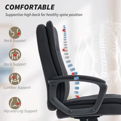 Office Chair with Dual-Layer Padding, Fabric Computer Desk Chair for Home Office