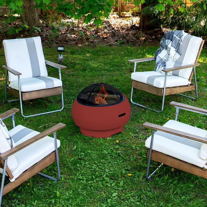 Smokeless Outdoor Fire Pit with Lid