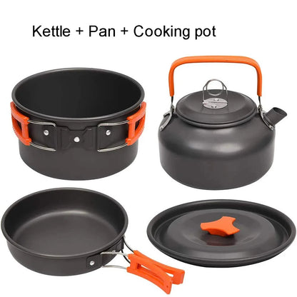 Outdoor Camping Cooking Set Aluminum Alloy Material Pot Set Portable Camping Equipment for Hiking and Outdoor Travel