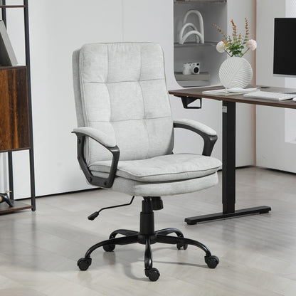 Office Chair with Dual-Layer Padding, Fabric Computer Desk Chair for Home Office