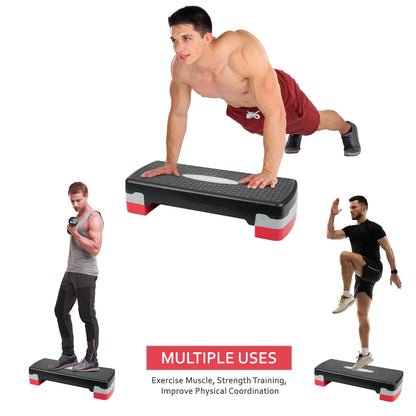 Aerobic Stepper Yoga Step Board Gym Fitness Exercise Cardio Adjustable Blocks