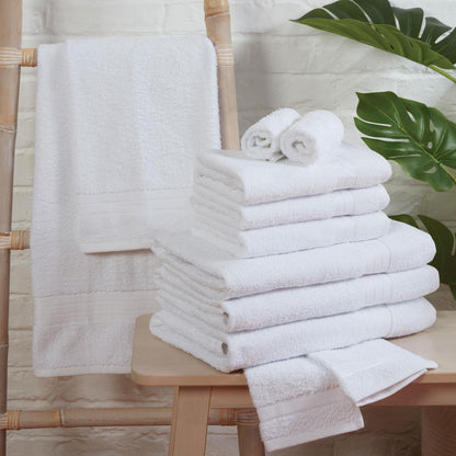 Luxury Soft 10 Piece 100% Cotton Towel Bale Set Face Hand Bath Bathroom Towels