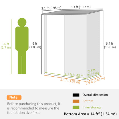Outdoor Storage Shed Steel Garden Shed W/ Lockable Door for Garden