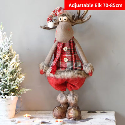 Christmas Elk Doll Figurine Ornaments Christmas Gift for Kid Christmas Decorations for Home Reindeer Christmas Gift Navidad 2021