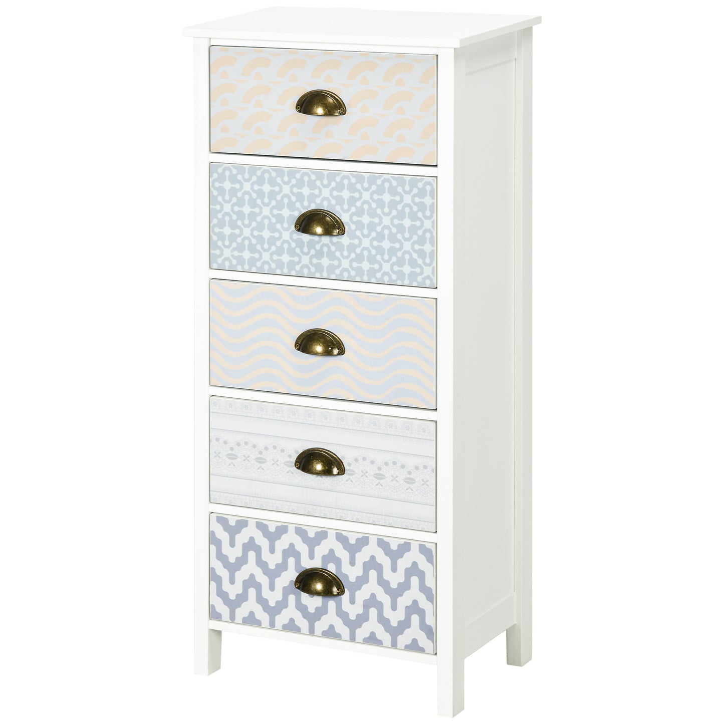 Chest of Drawers 5-Drawer Dresser Storage Cabinet W/ Handle Bedroom Living Room