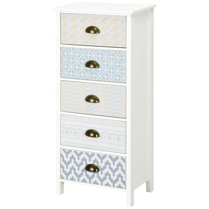 Chest of Drawers 5-Drawer Dresser Storage Cabinet W/ Handle Bedroom Living Room