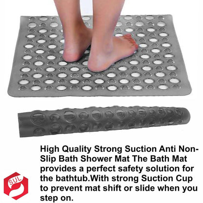 Bath Shower Mat Non Slip PVC Bathroom Rubber anti Slip Suction Square 43 X 43 Cm