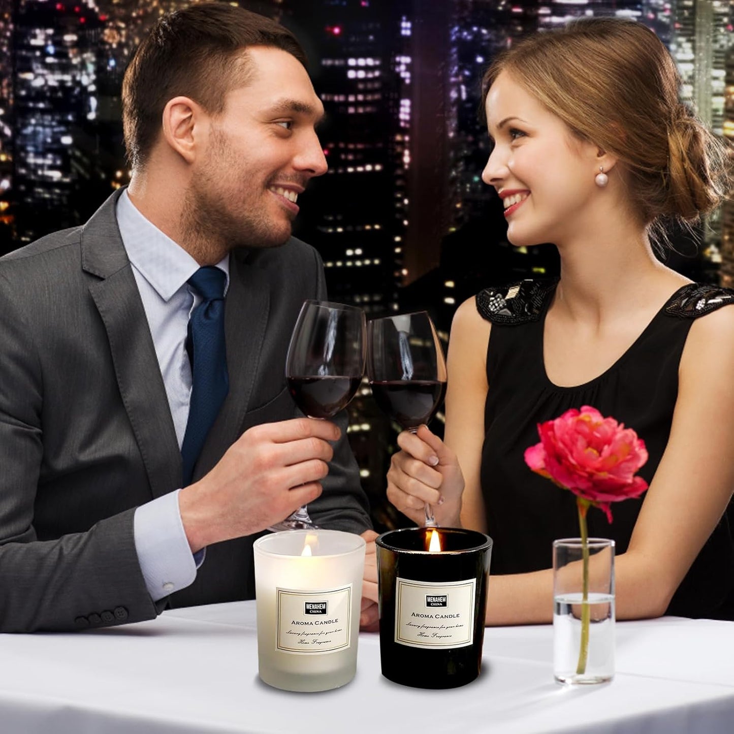 Aromatherapy Candles for Valentine, Christmas, Essential Oil Aromatherapy Candle, Long Burning Soy Candle, Scented Candles with Gift Box for Sleep Massage Spa, Gift & Home Supplys