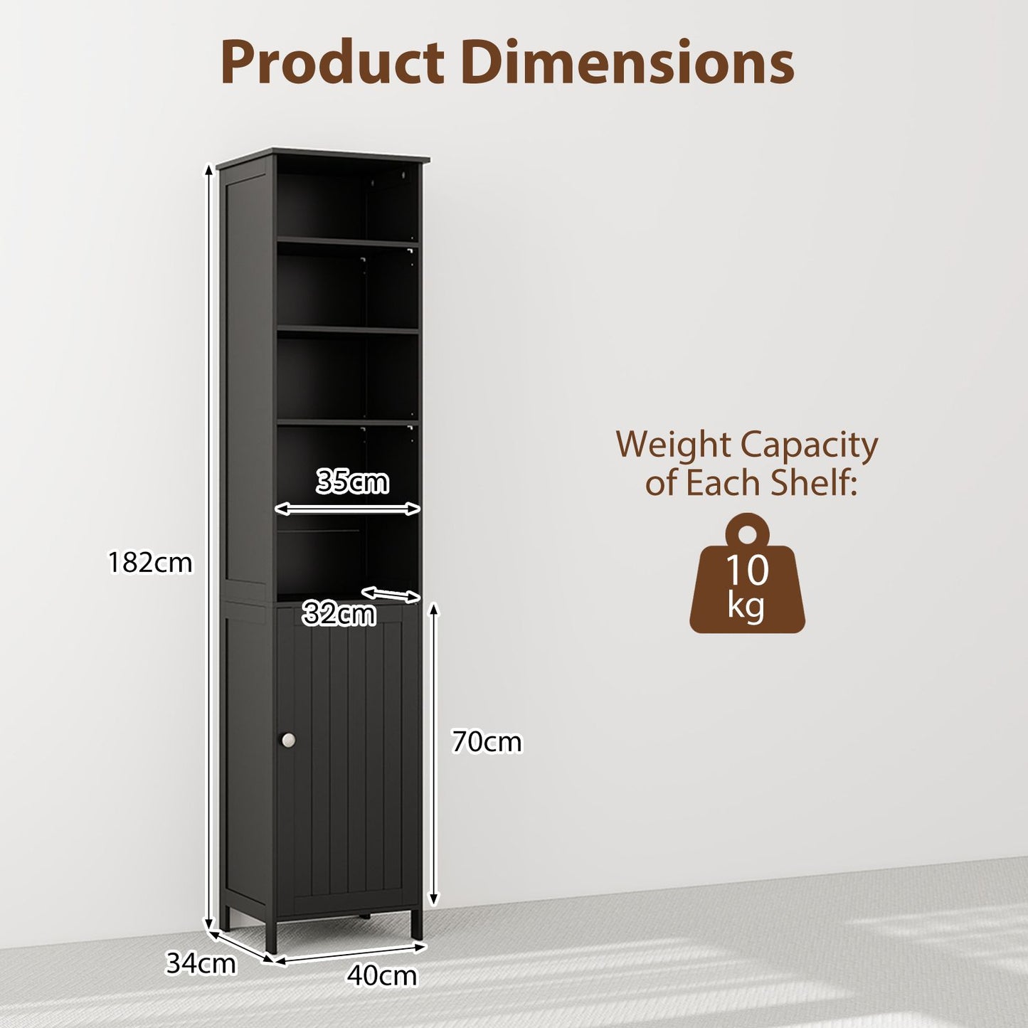 7-Tier Tall Freestanding Cabinet