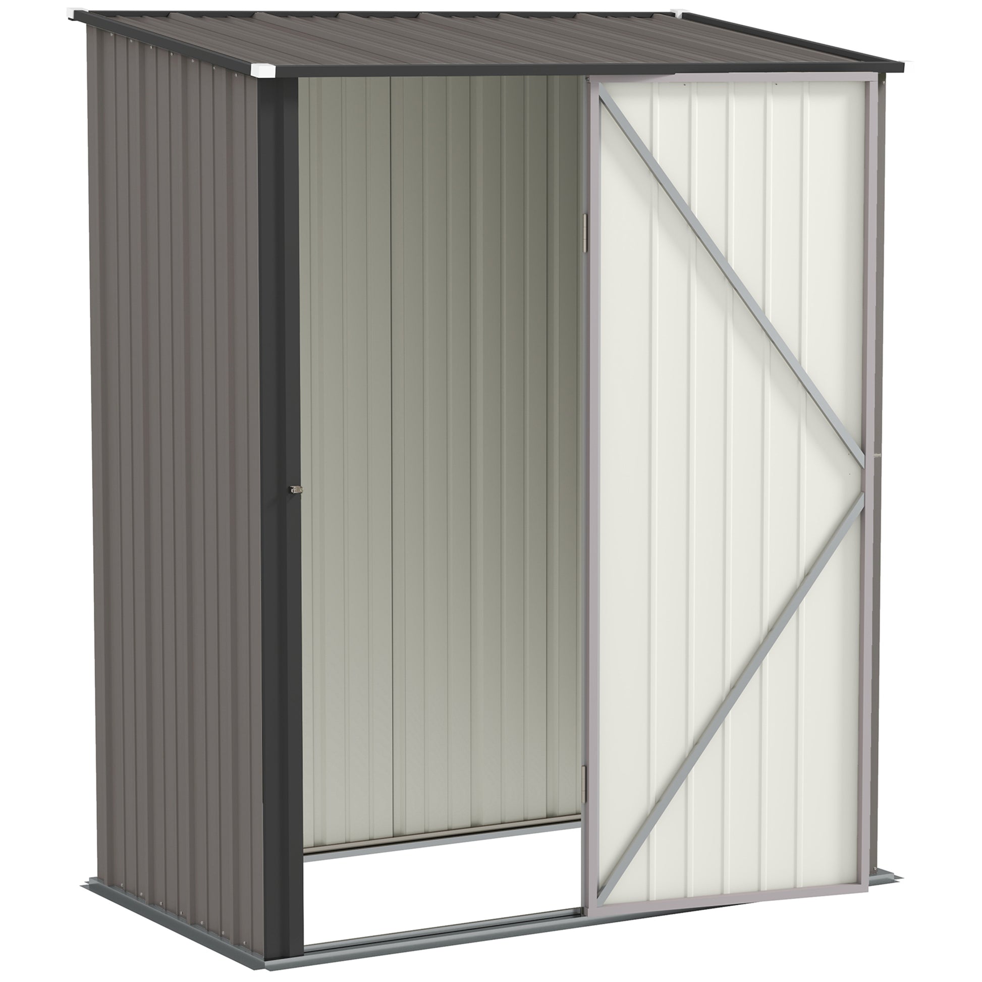 Outdoor Storage Shed Steel Garden Shed W/ Lockable Door for Garden