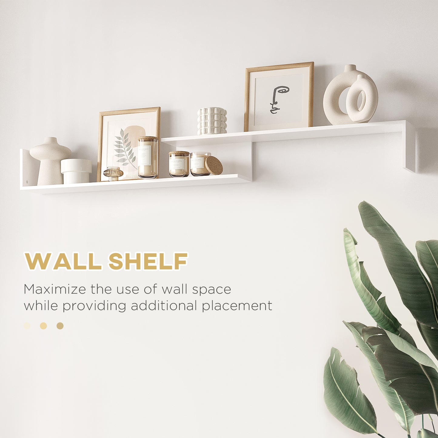 TV Cabinet W/ Wall Shelf and Storage Cabinet for Living Room