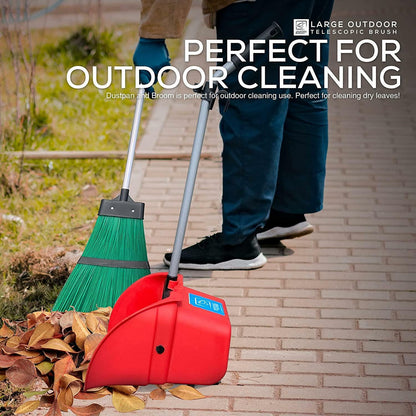 Stiff Garden Broom with Handle Outdoor Sweeping Hard Brush Garden Yard Sweeper