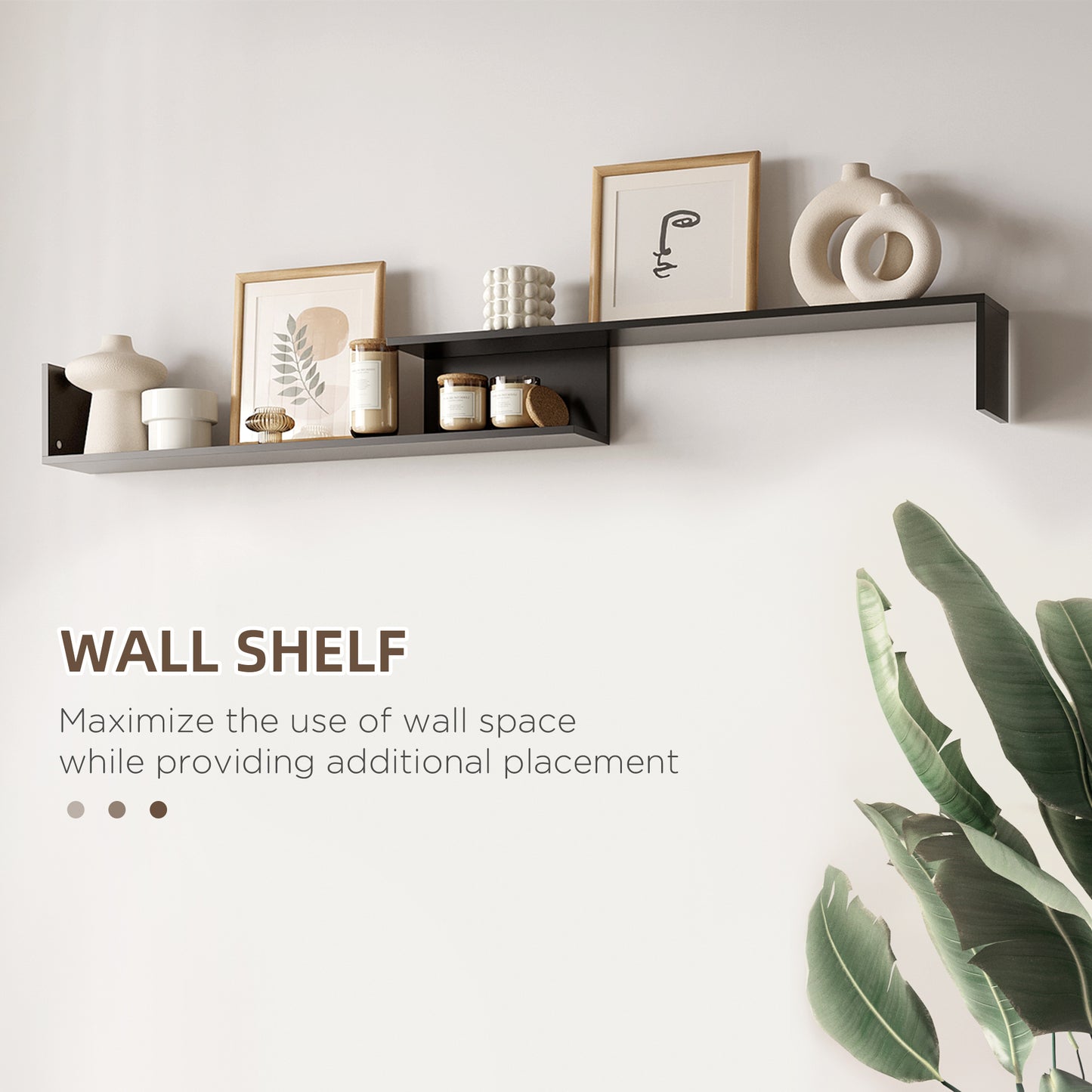 TV Cabinet W/ Wall Shelf and Storage Cabinet for Living Room