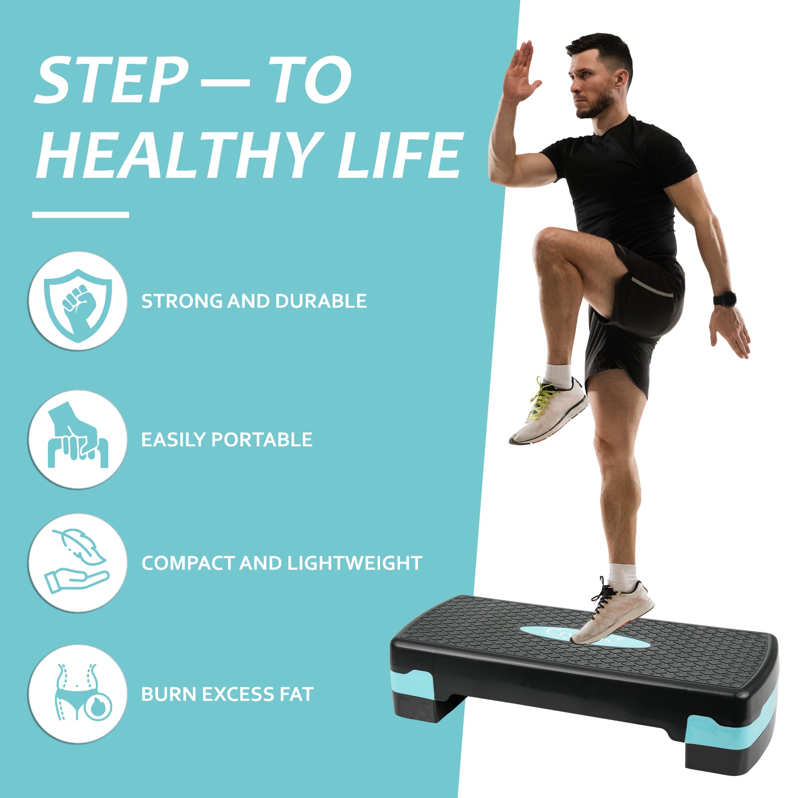 Aerobic Stepper Yoga Step Board Gym Fitness Exercise Cardio Adjustable Blocks