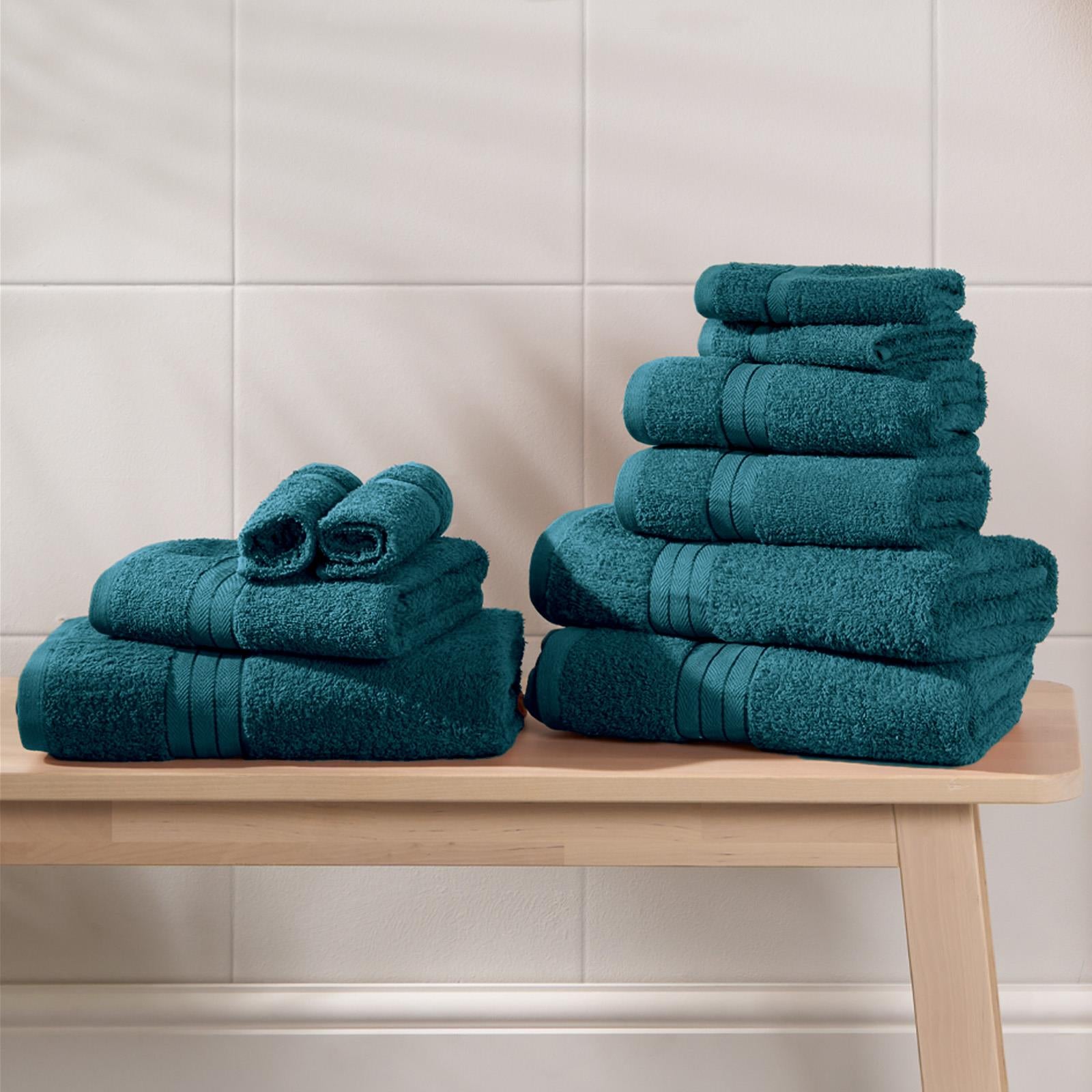 Luxury Soft 10 Piece 100% Cotton Towel Bale Set Face Hand Bath Bathroom Towels