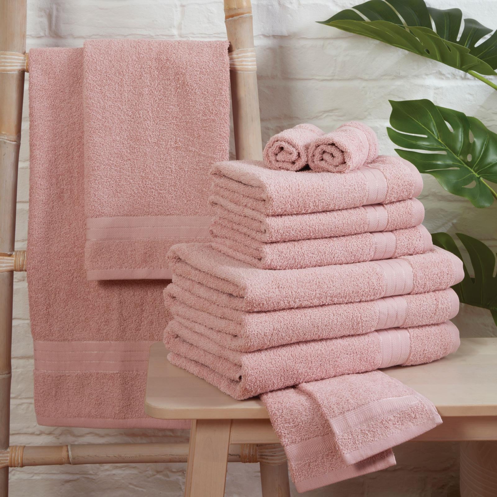 Luxury Soft 10 Piece 100% Cotton Towel Bale Set Face Hand Bath Bathroom Towels