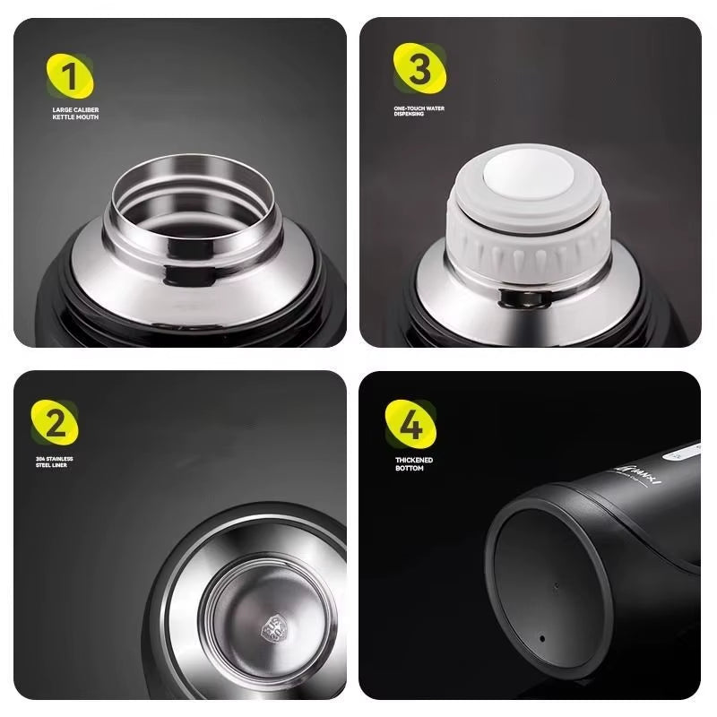 1.2L Large Capacity Kettle Outdoor Camping Thermos Outdoor Travel Coffee Thermos Portable Vacuum Cup