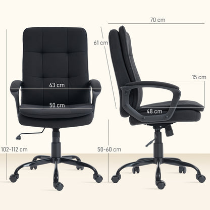 Office Chair with Dual-Layer Padding, Fabric Computer Desk Chair for Home Office