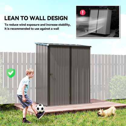 Outdoor Storage Shed Steel Garden Shed W/ Lockable Door for Garden