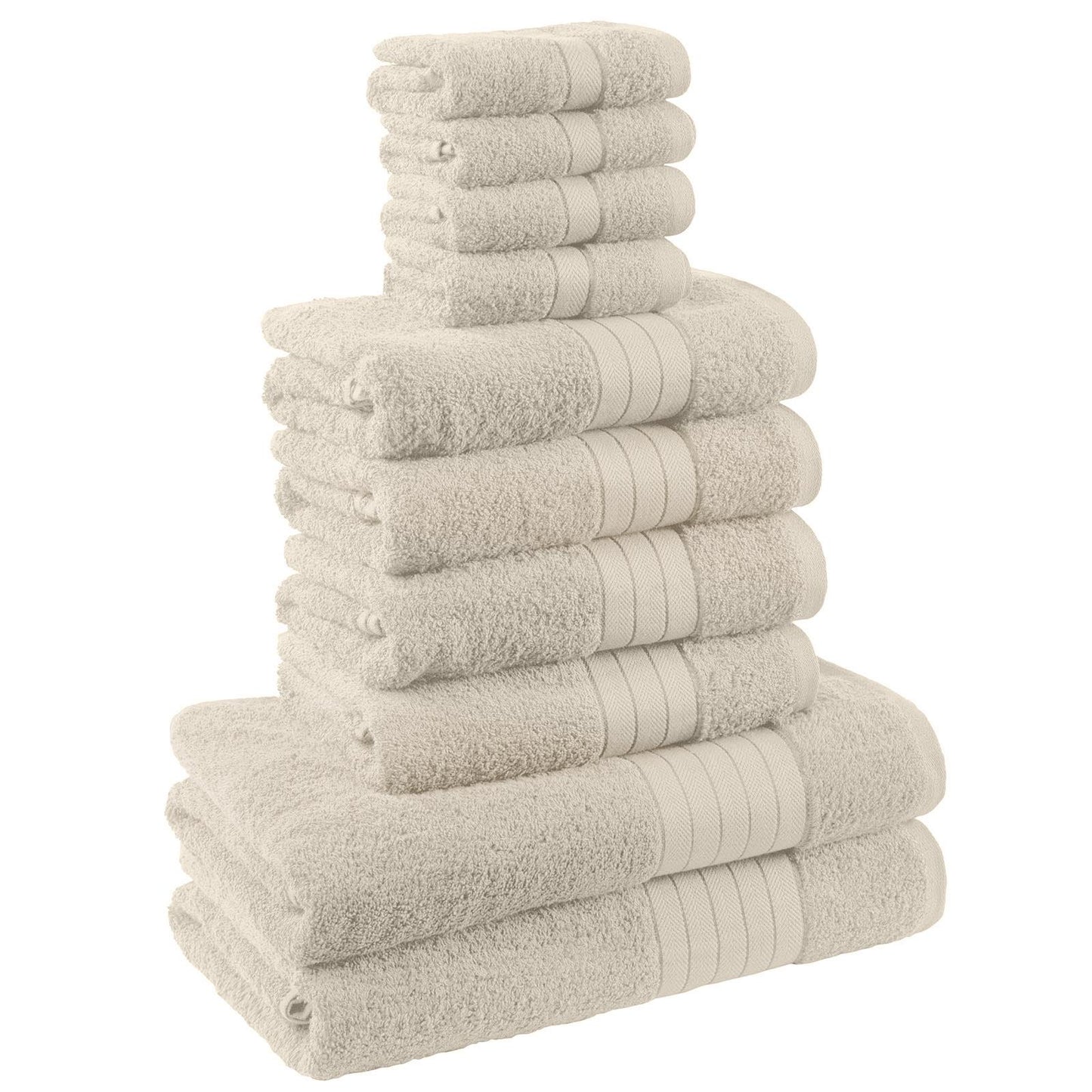 Luxury Soft 10 Piece 100% Cotton Towel Bale Set Face Hand Bath Bathroom Towels