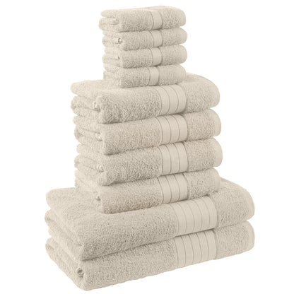 Luxury Soft 10 Piece 100% Cotton Towel Bale Set Face Hand Bath Bathroom Towels