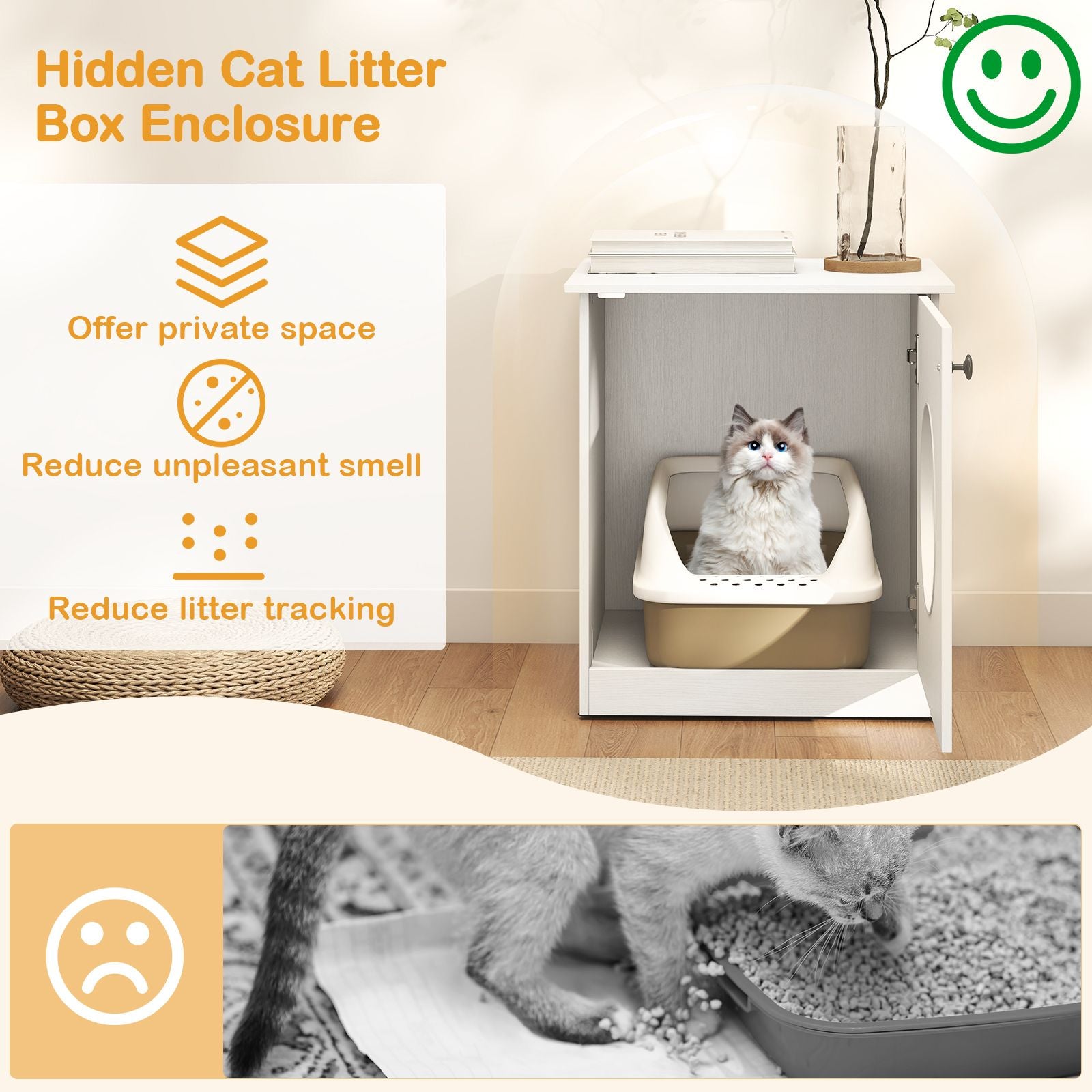 Cat Litter Box Enclosure for Living Room Bedroom