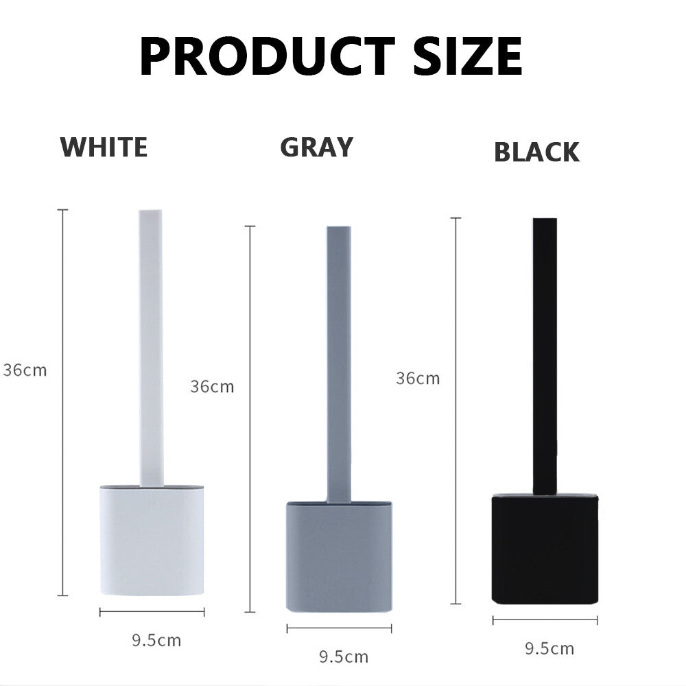 Bathroom Silicone Bristles Toilet Brush Creative Cleaning Set with Holder UK
