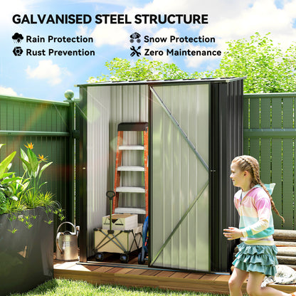 Outdoor Storage Shed Steel Garden Shed W/ Lockable Door for Garden