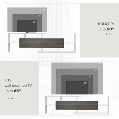 TV Cabinet W/ Wall Shelf and Storage Cabinet for Living Room
