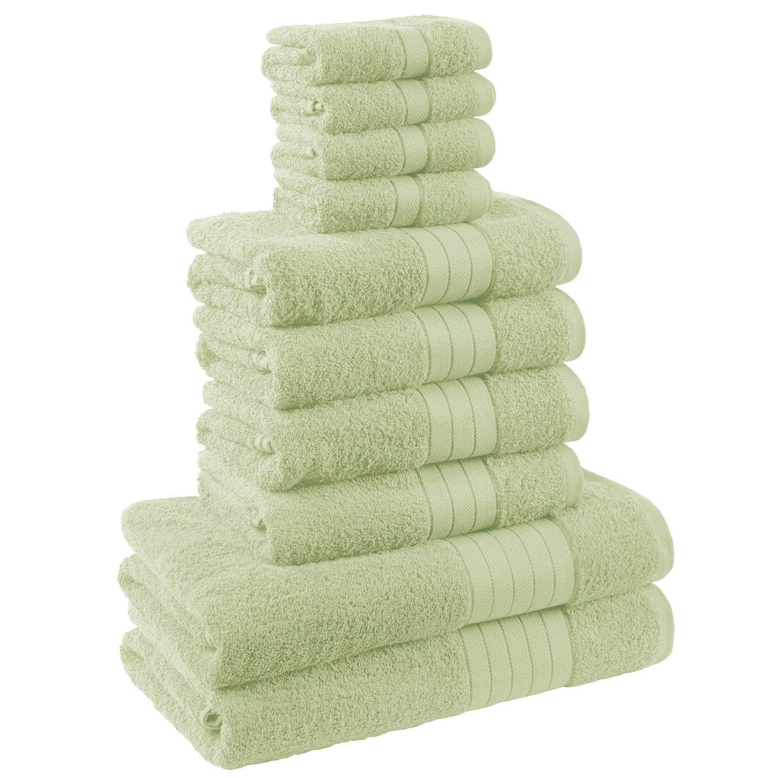 Luxury Soft 10 Piece 100% Cotton Towel Bale Set Face Hand Bath Bathroom Towels