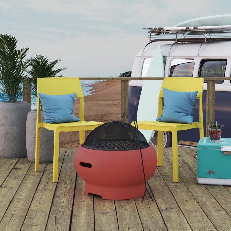 Smokeless Outdoor Fire Pit with Lid