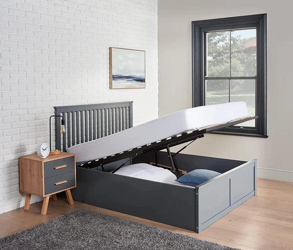 Nanango Ottoman Bed - MDF Ottoman Solid Wooden Bed