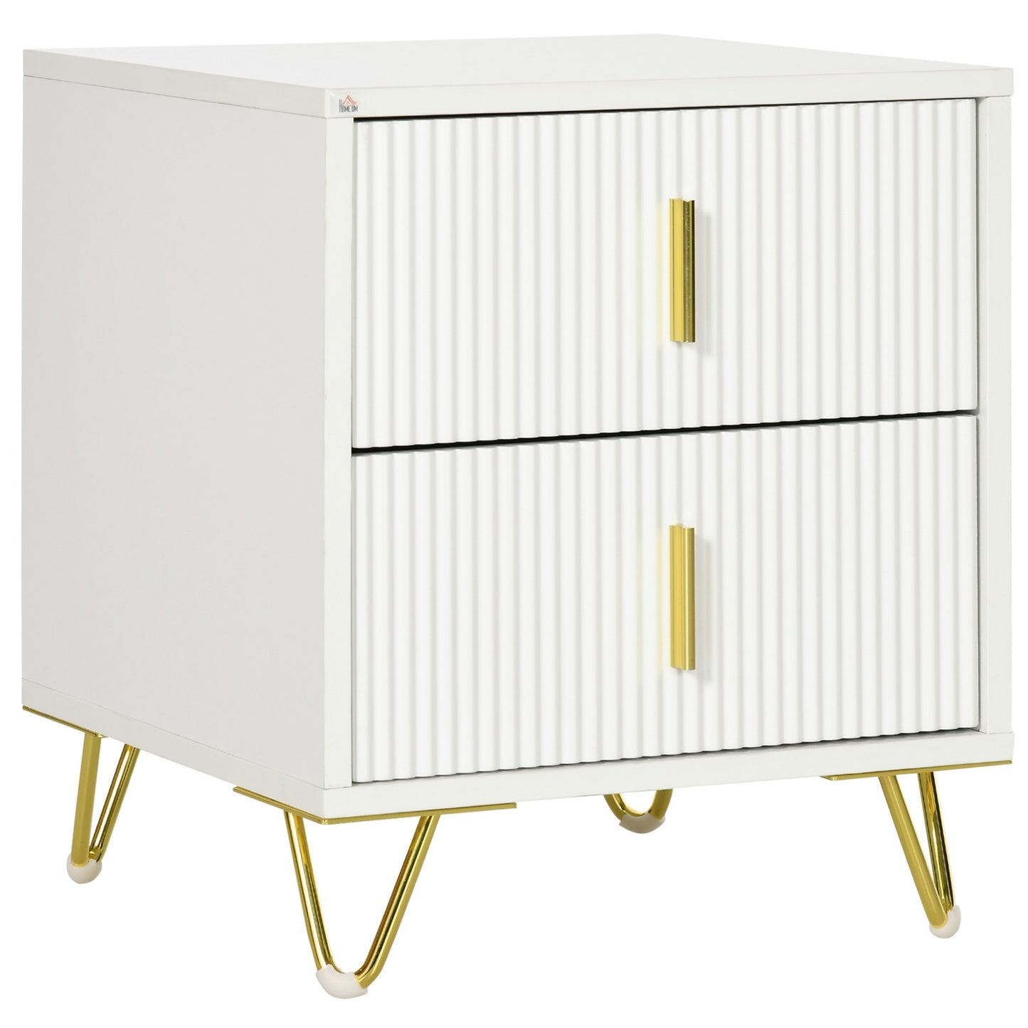 Small Chest of Drawers, 2-Drawer Dresser with Handles Living Room White