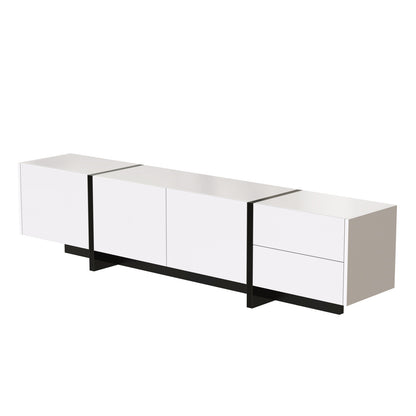 Modern TV Unit Cabinet TV Stand with Storage for Living Room High Gloss Front