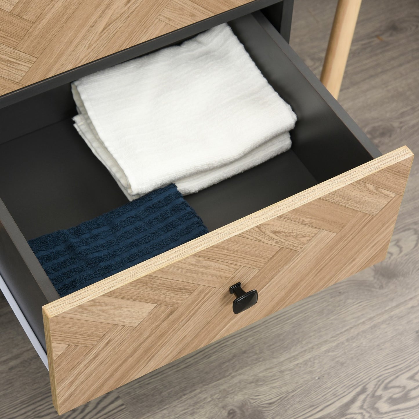 Modern Wardrobe Cabinet with Shelf, Hanging Rod and 2 Drawers 90X50X190Cm